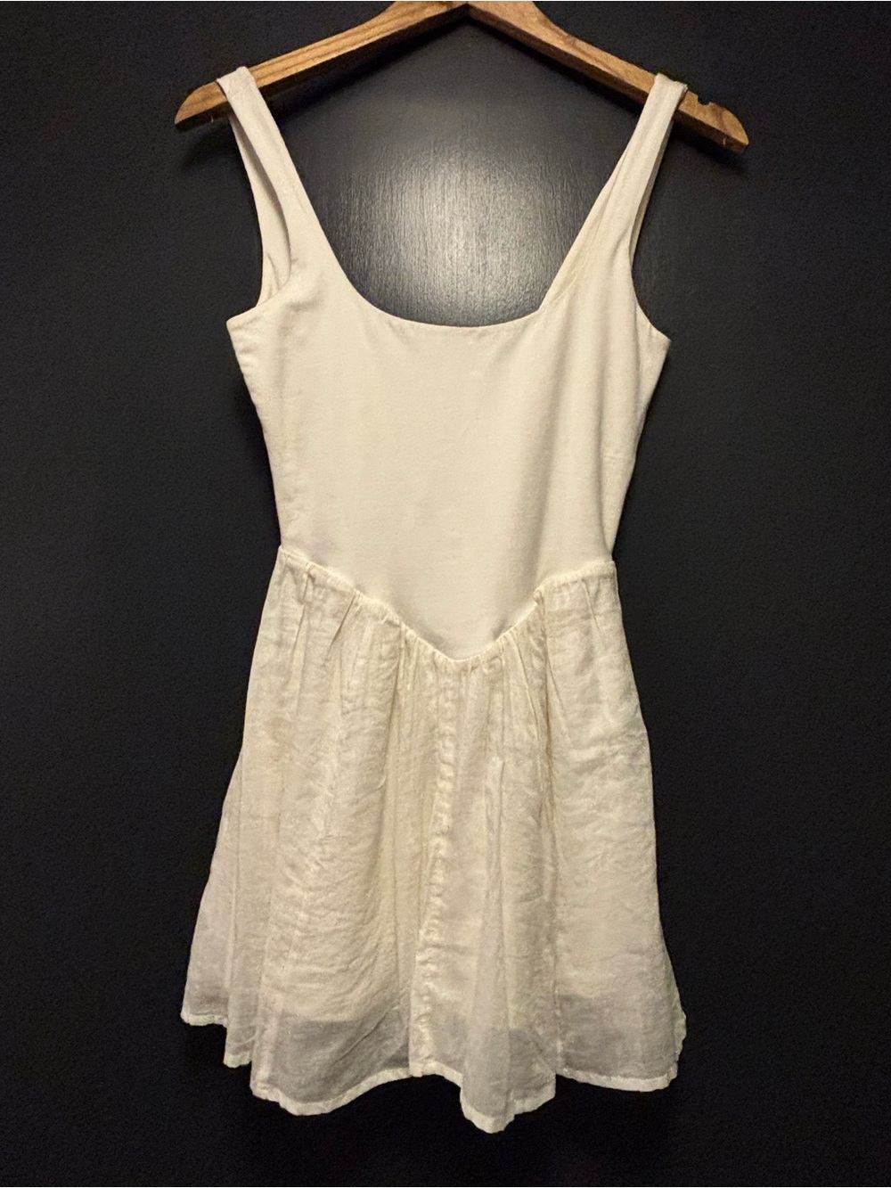 BDG Cream Scoop Neck Mini Dress